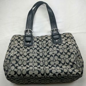 COACH Handbag Grey/Black Patent leather